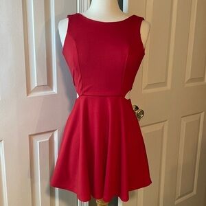 Red Side Cut Out Mini Dress Size Small in Like New Condition